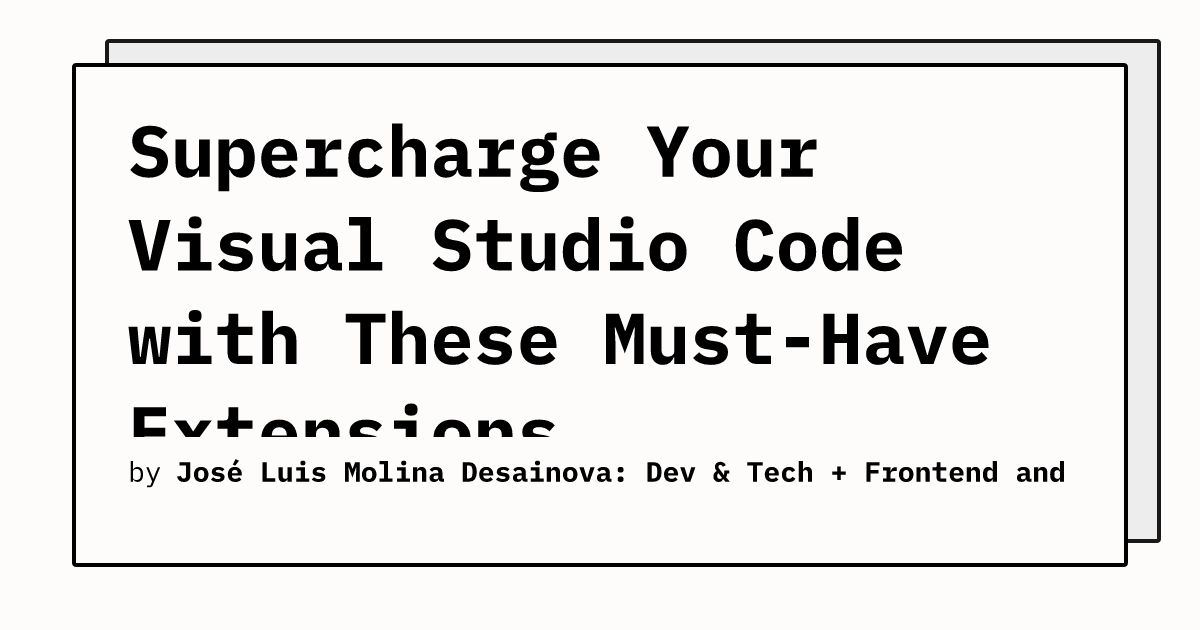 Visual Studio Code (VS Code) is already a powerful code editor, but what makes it truly exceptional is its extensibility. With the vast library of ext